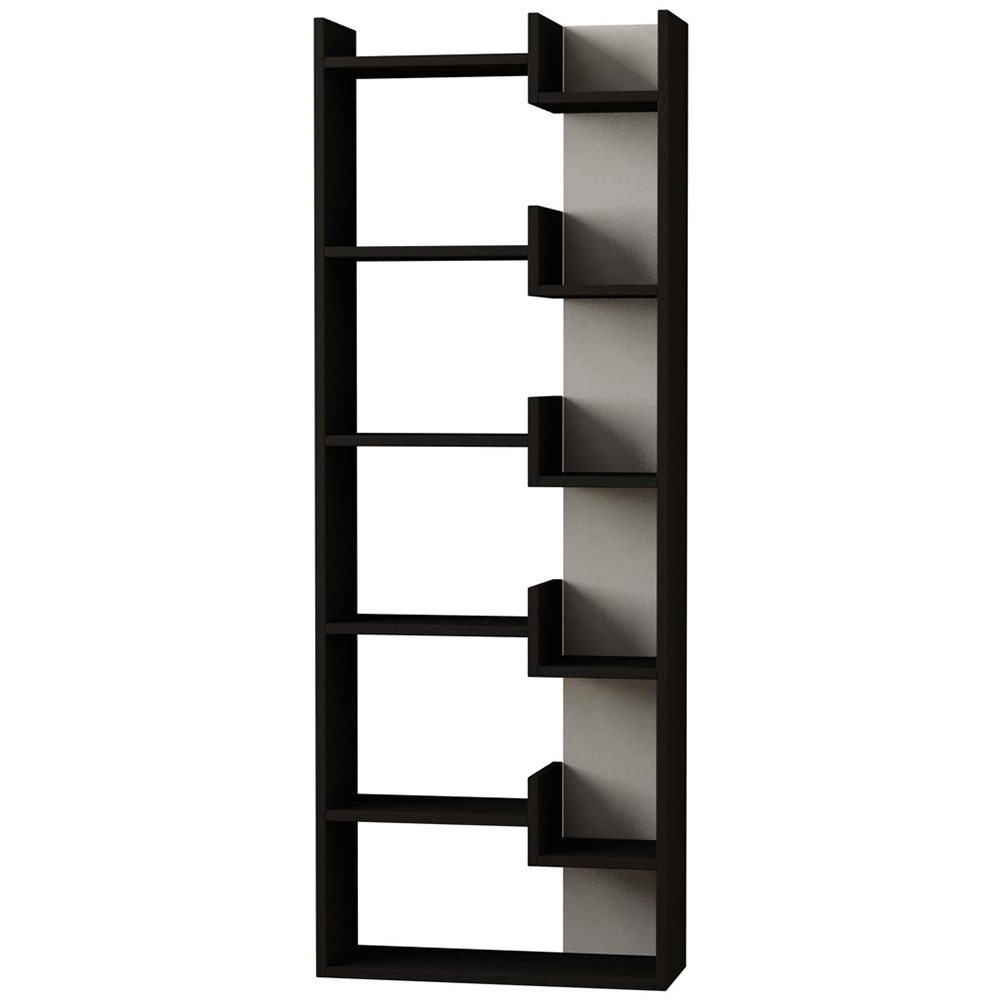 Decortie Oppa Anthracite Grey and White 5 Tier Bookcase Image 2