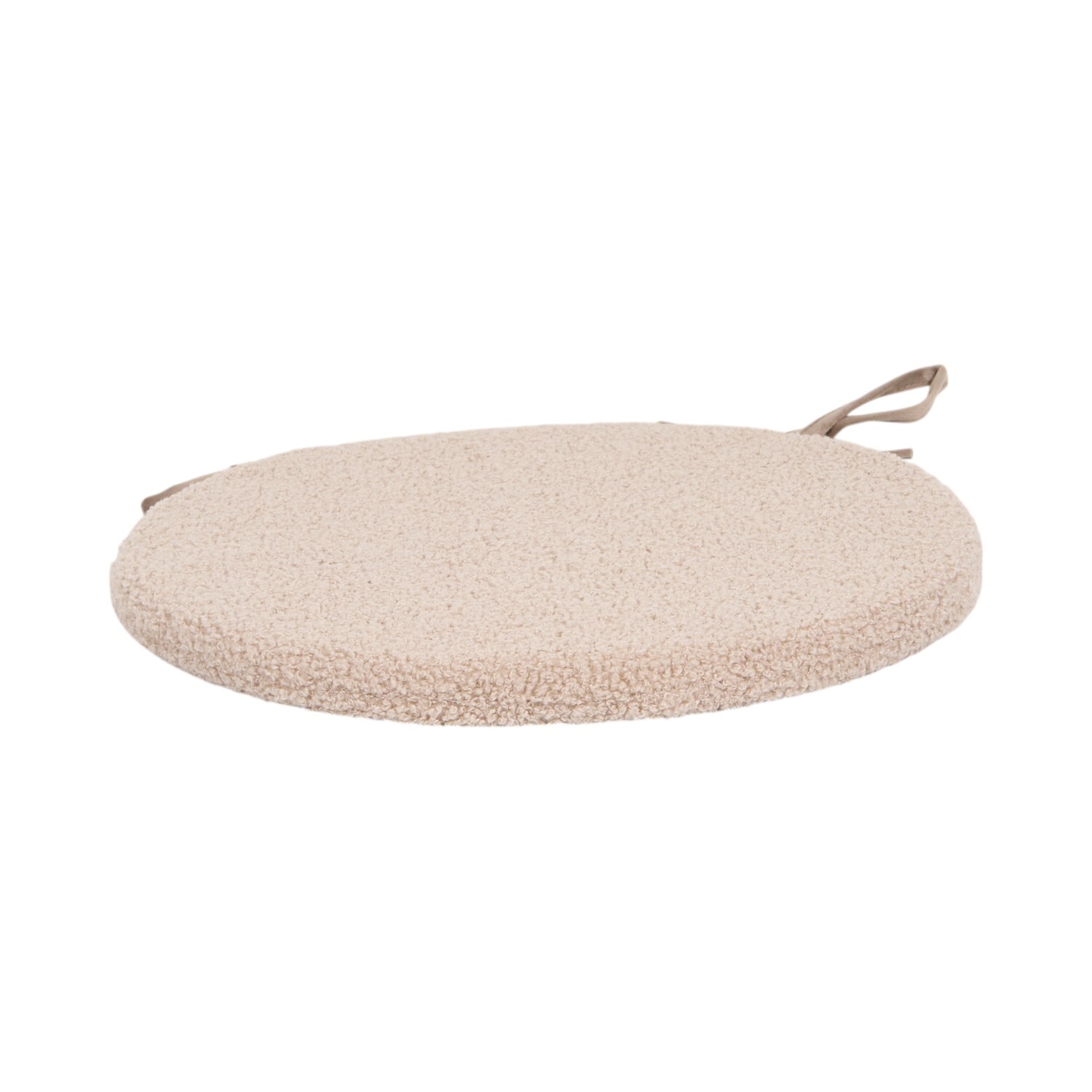 Pack of 4 Round Boucle Seat Pads Beige Image 6