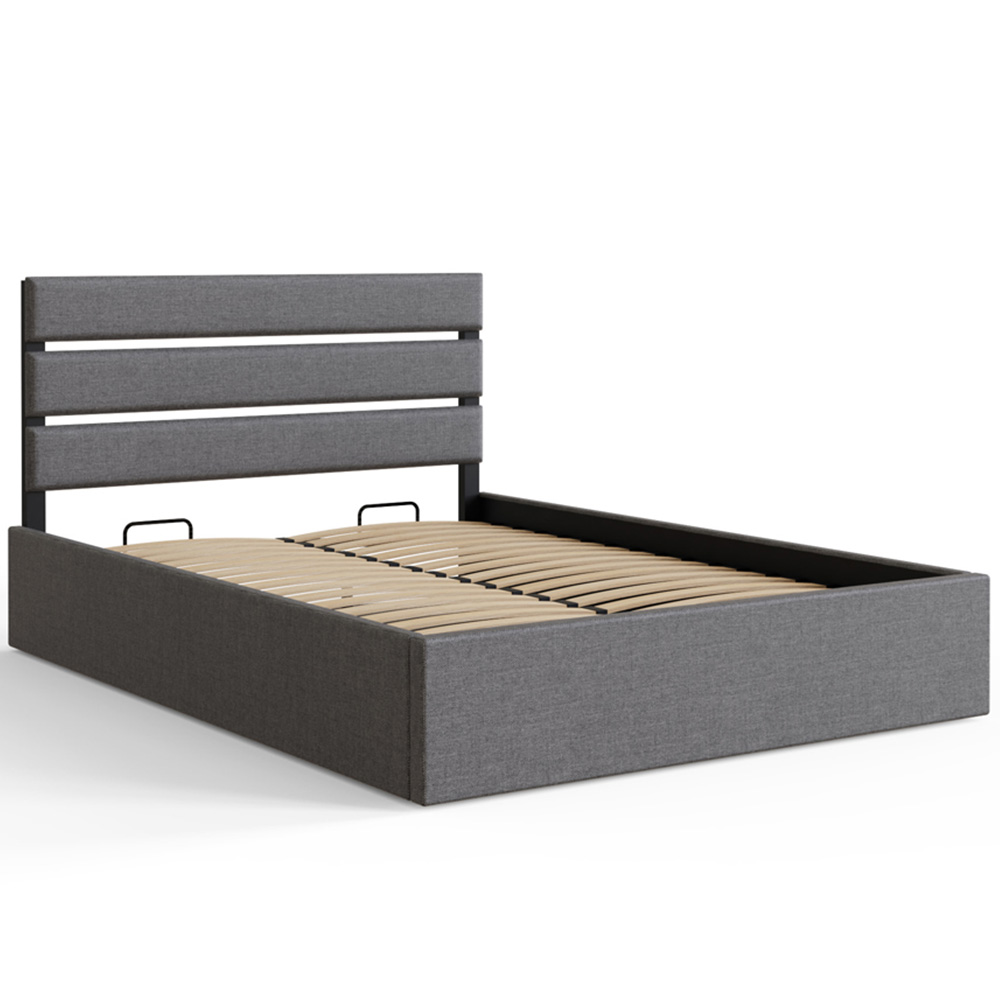 GFW Hudson Double Grey End Lift Ottoman Bed Image 2
