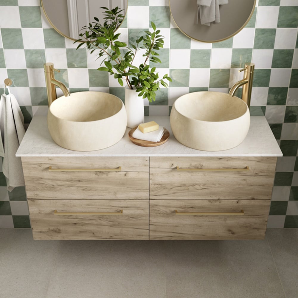 Bathstore Milford 2 Door Oak Wall Hung Basin Unit 510mm Image 6