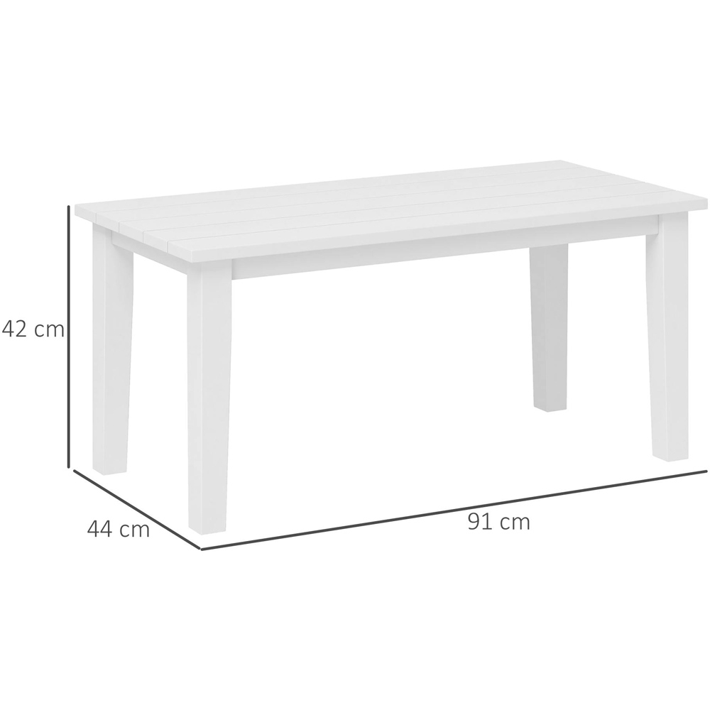 Outsunny White Rectangle Garden Coffee Table Image 9