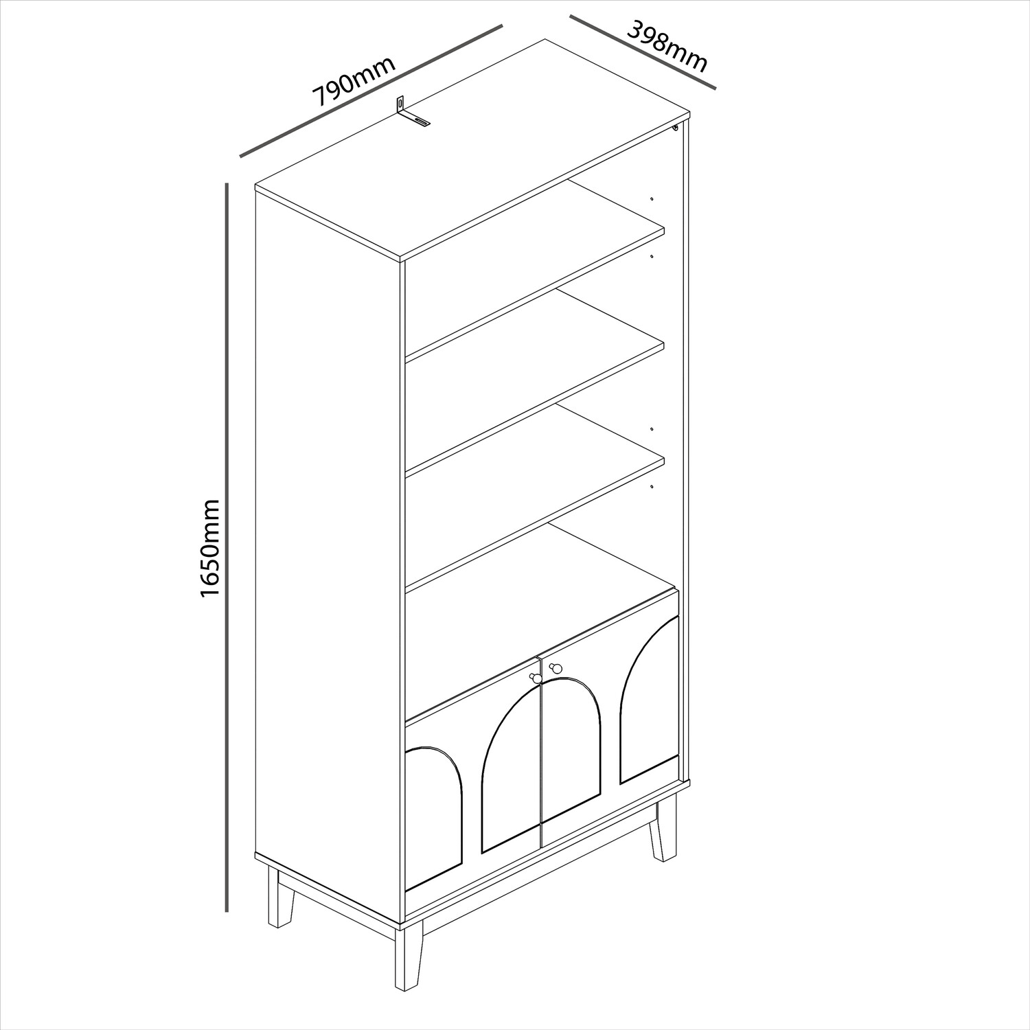 Florence Display Cabinet - Cream Image 12
