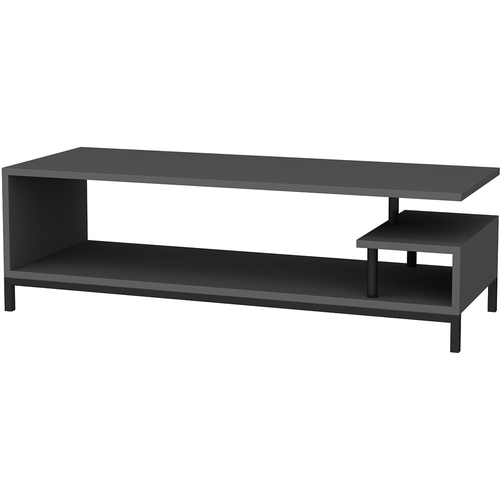 Decorotika Reilly 2 Shelf Black and Anthracite TV Unit Image 2