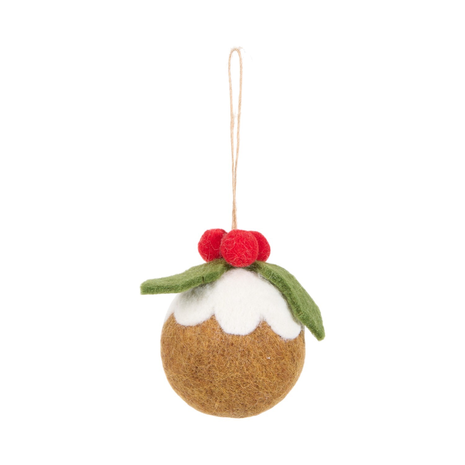 Christmas Pudding Hanging Decoration Brown Image 2