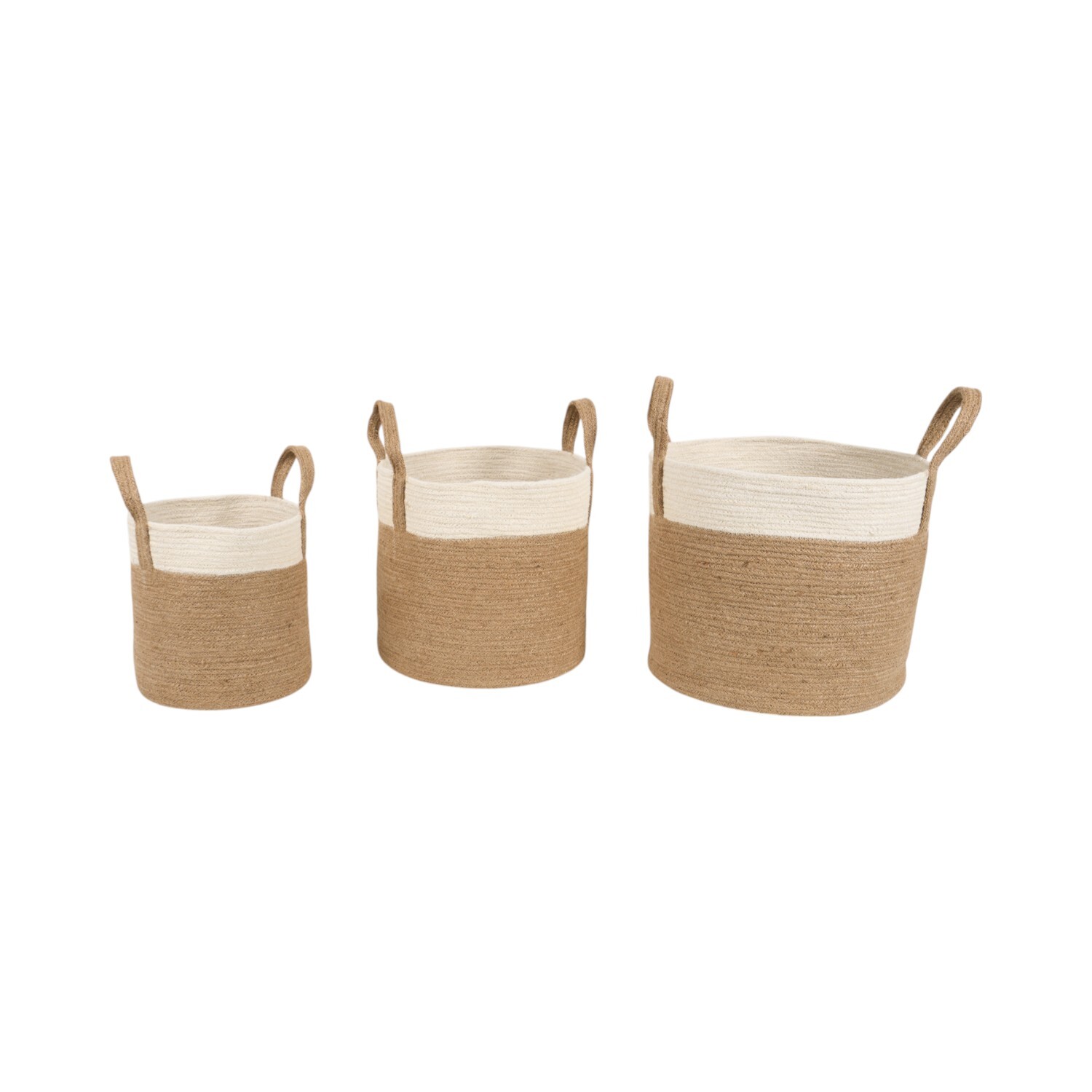 Set of 3 Woven Storage Baskets Natural Image 2