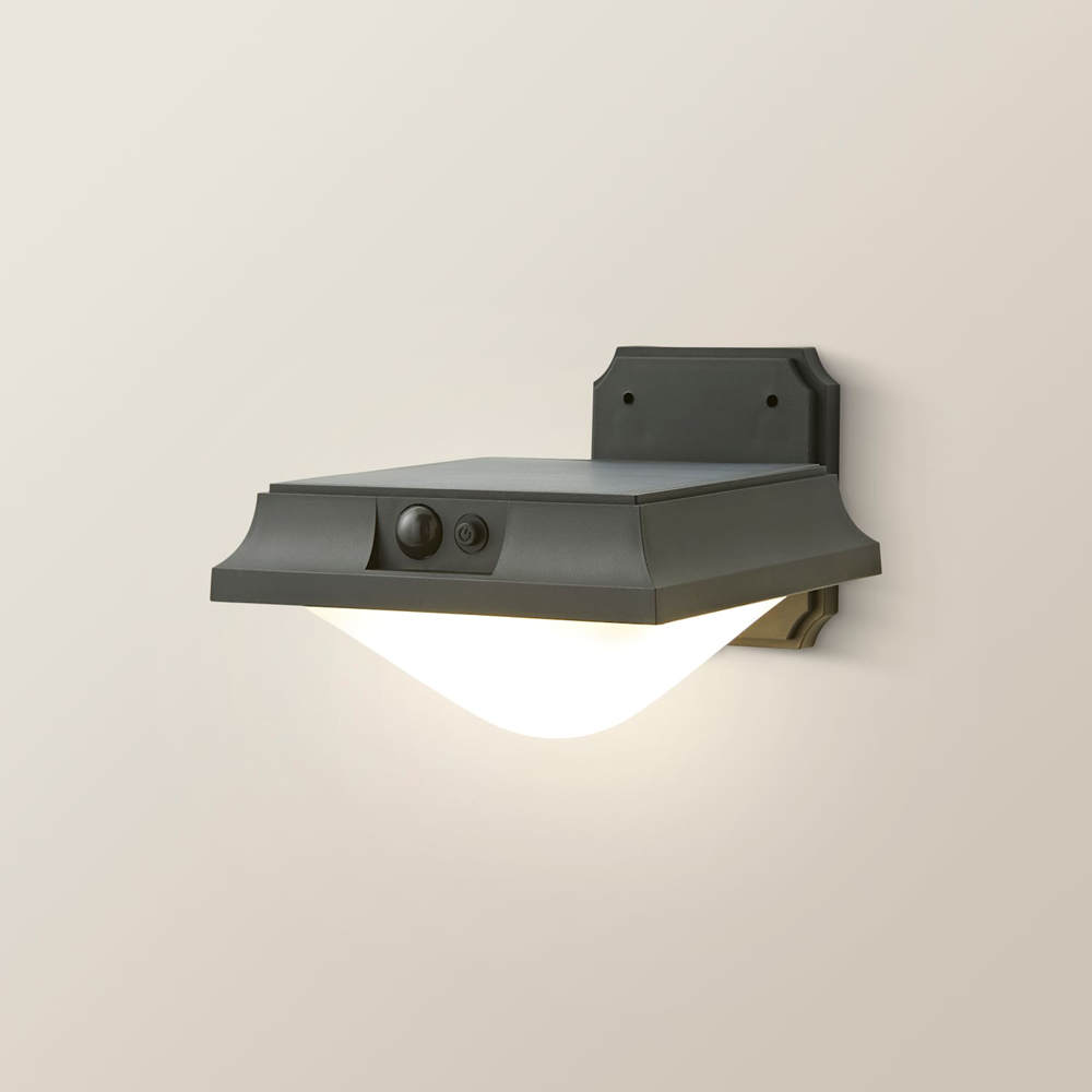 ValueLights Matte Black Solar LED Outdoor Wall Downlight with PIR Motion Sensor Image 5