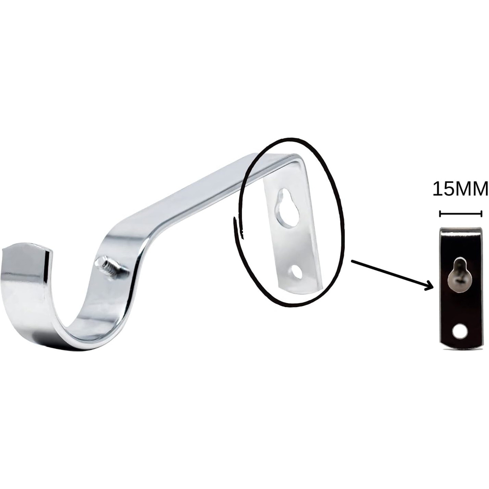 Home Treats 40 to 144cm Extendable Satin Nickel Metal Crystal Curtain Pole Image 8