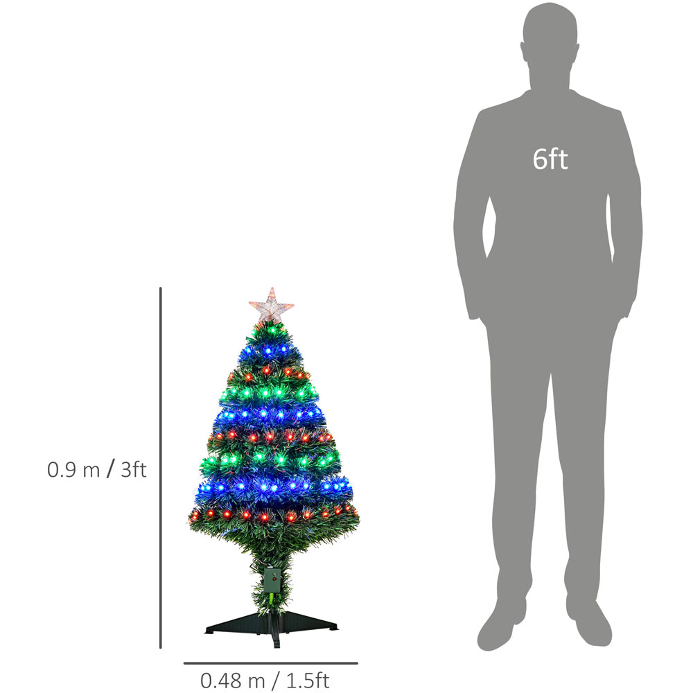 Everglow Fibre Optic Artificial Christmas Tree Green 3ft Image 7