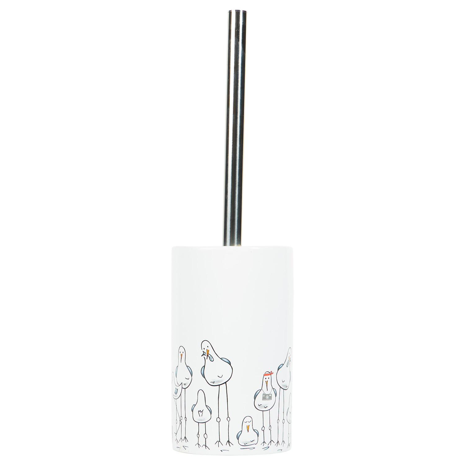 White Seagull Toilet Brush Holder - White Image 3