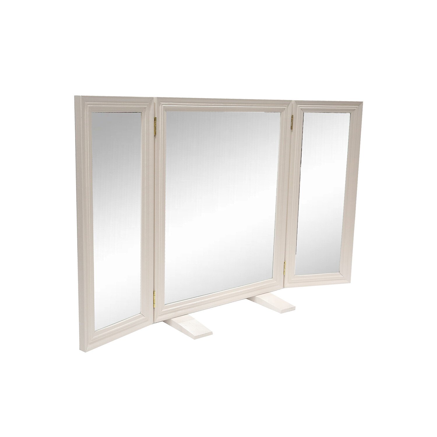 Stone Effect Dressing Table Mirror Cream Image 2