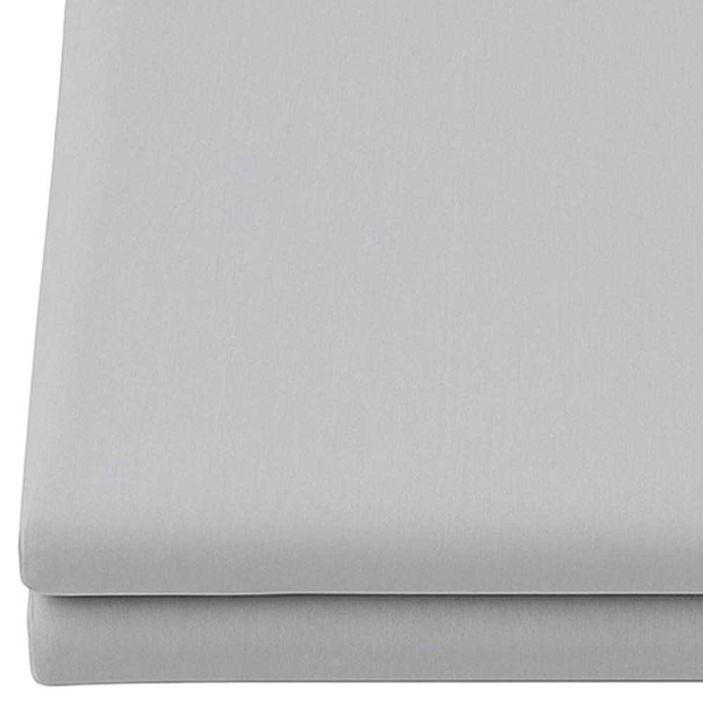 Sweet Dreams Percale Super King Size Grey Flat Sheet Image 3