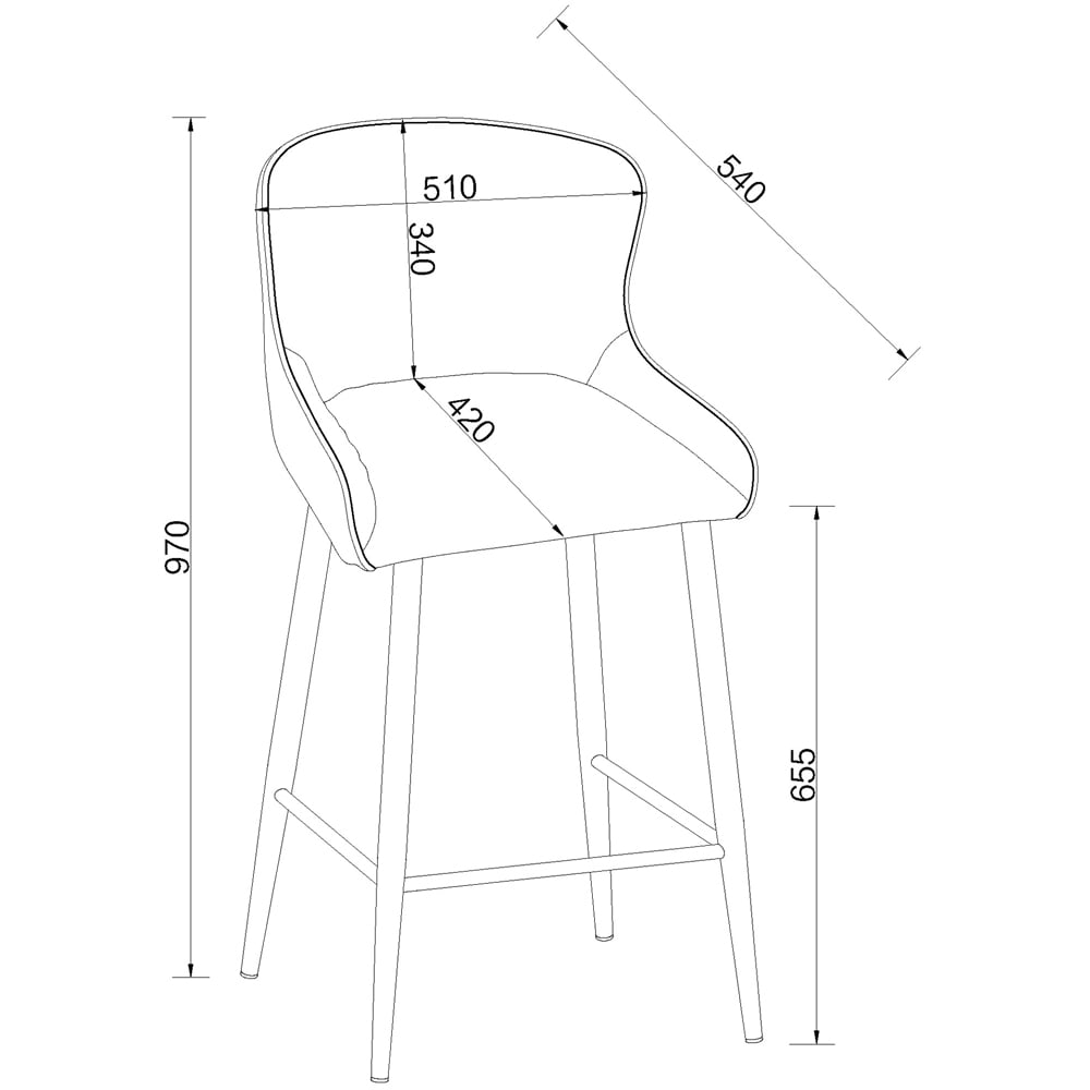 Bentley Designs Rubens Set of 2 Green Boucle Fabric Upholstered Barstool Image 6