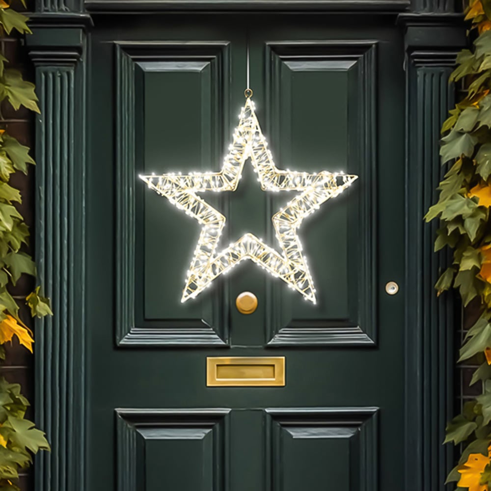 Xmas Haus LED Warm White Star Wreath 50cm Image 5