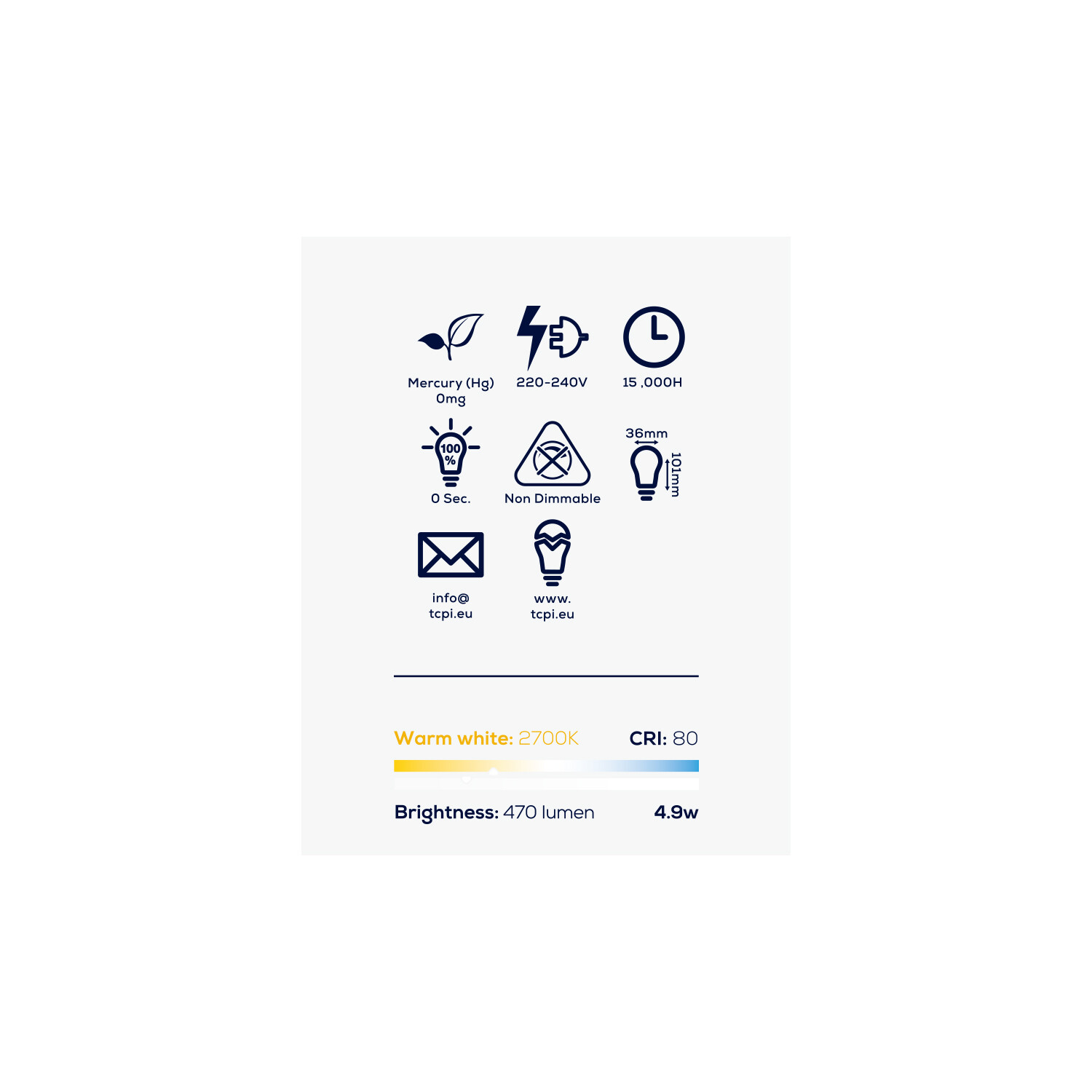 TCP LED Candle E14 Bulbs Warm White 470 Image 8