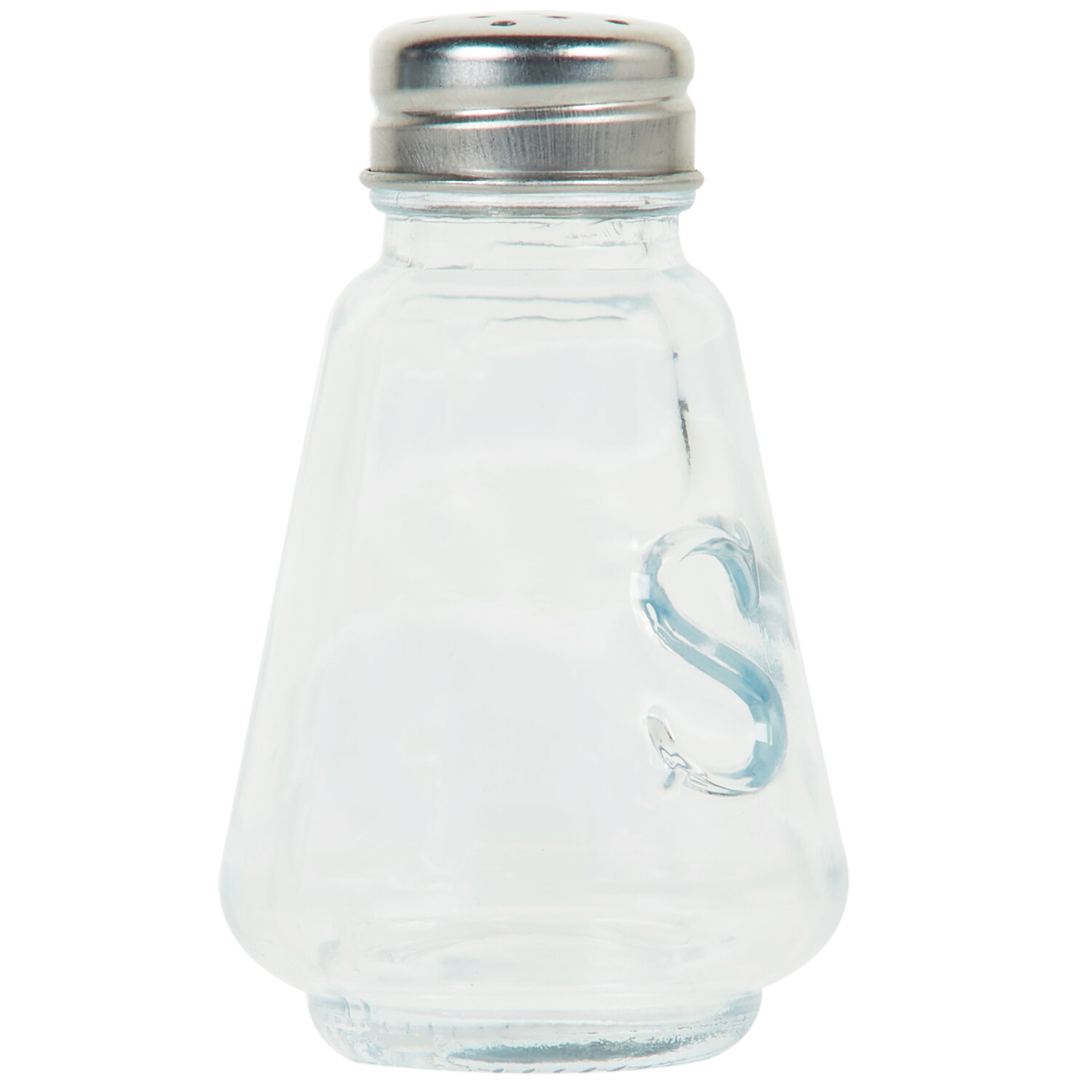 Glass Salt and Pepper Shaker with Stainless Steel Lid - Clear / Salt Image 2