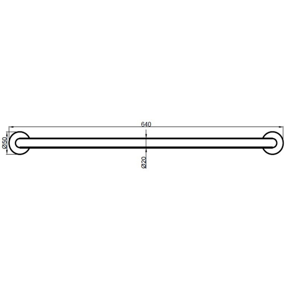 Bathstore Matt Black Straight Grab Rail 640mm Image 2