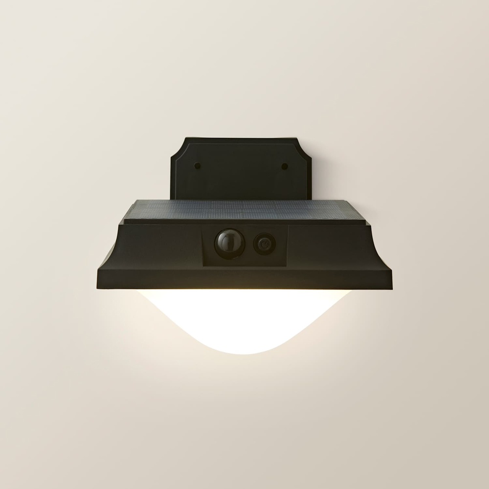 ValueLights Matte Black Solar LED Outdoor Wall Downlight with PIR Motion Sensor Image 4