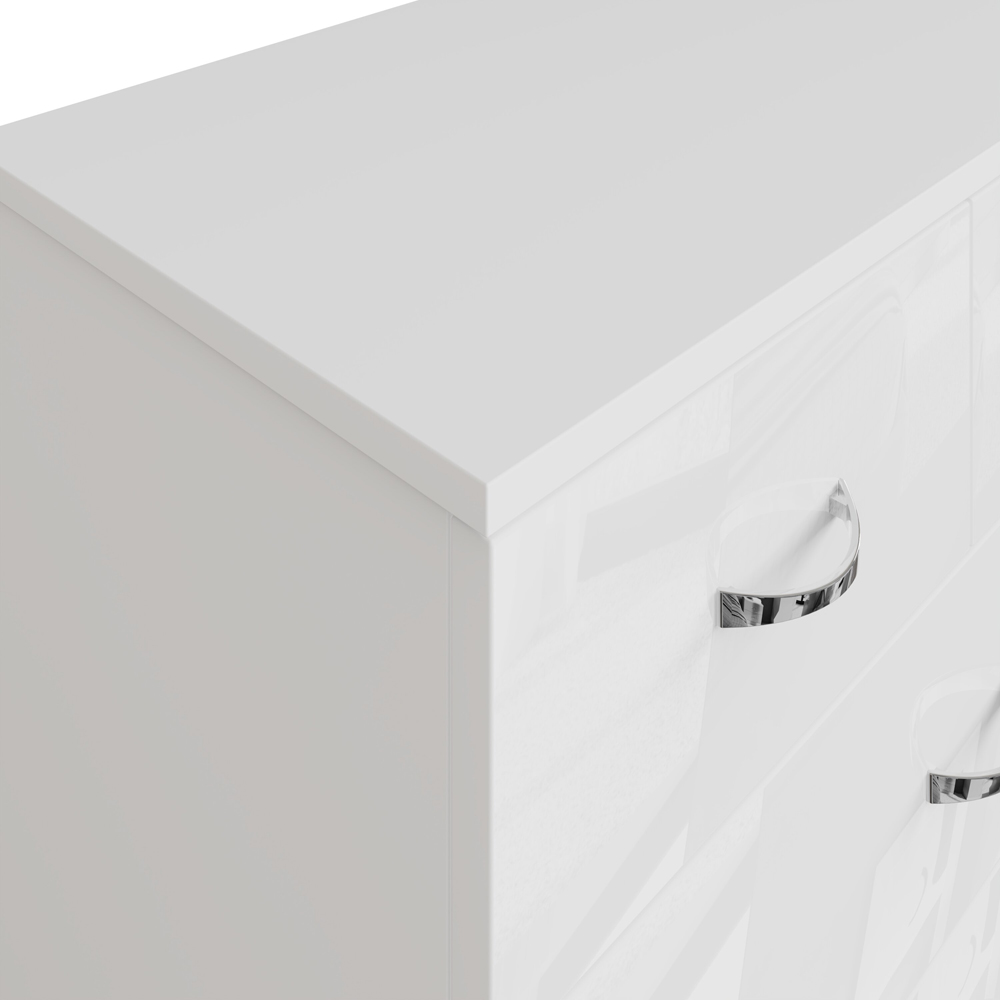 FWStyle Chilton 6 Drawer White Gloss Chest of Drawers Image 4