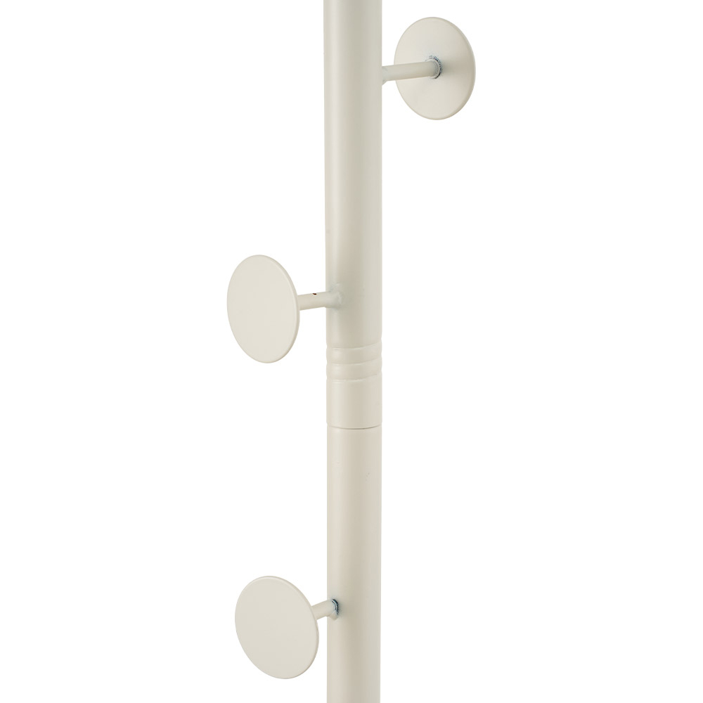 Living and Home White Minimalist Coat Stand with 8 Hooks and Marble Base Image 5