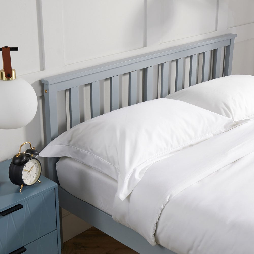 Home Source Florida Double Grey Low End Wooden Bed Image 3