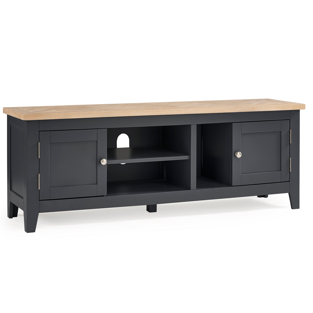 Julian Bowen 2 Door 3 Shelf Bordeaux Dark Grey TV Unit Image 2