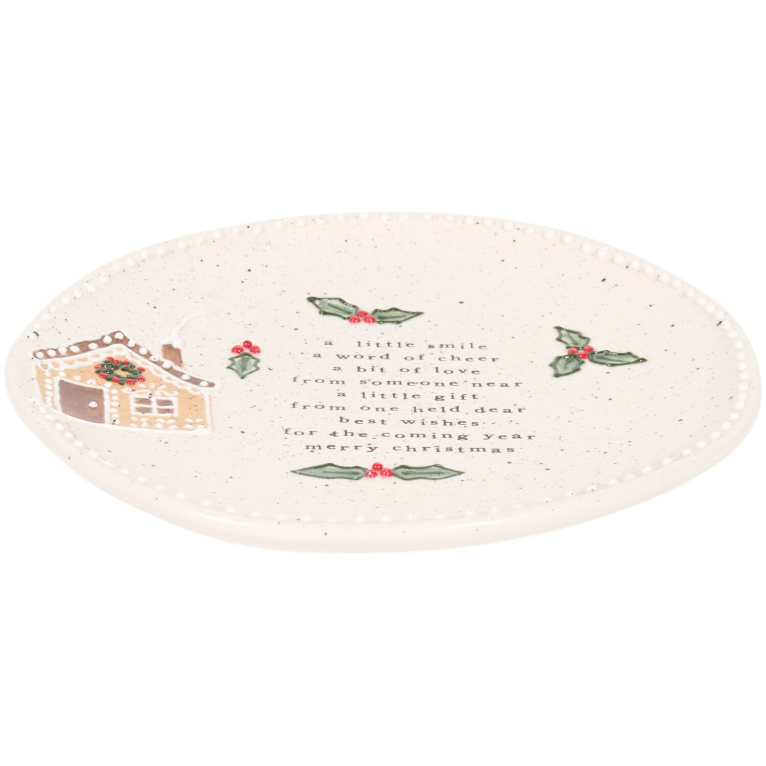 Festive Stone Gingerbread Plate White Image 2