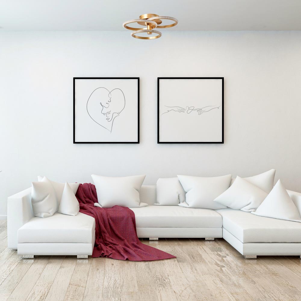 Happy Homewares Brushed Gold LED Ceiling Light with Crystal Effect Acrylic Image 2