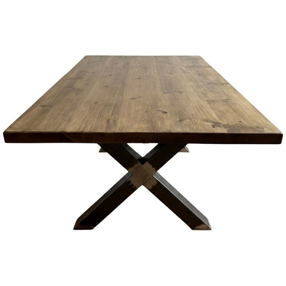 Homebase Jacobean Brown 4 Seater Sleek and Slender Reclaimed Dining Table 100 x 120cm Image 2