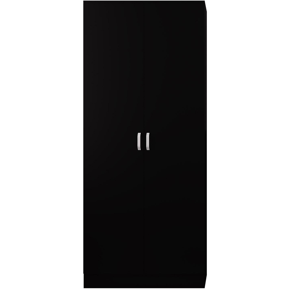 FWStyle Tunis 2 Door Matt Black Wardrobe Image 3
