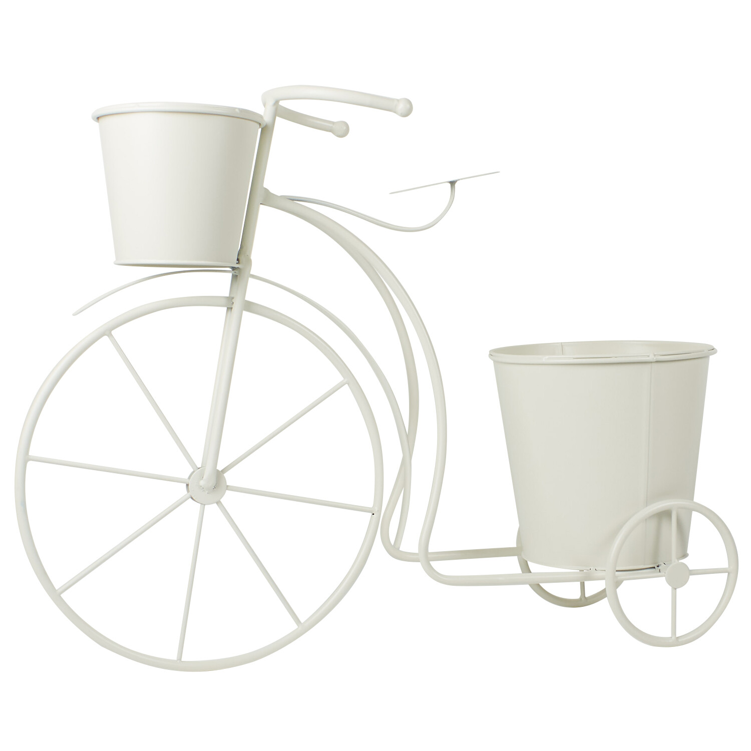 White Bicycle Flower Planter - White Image 1