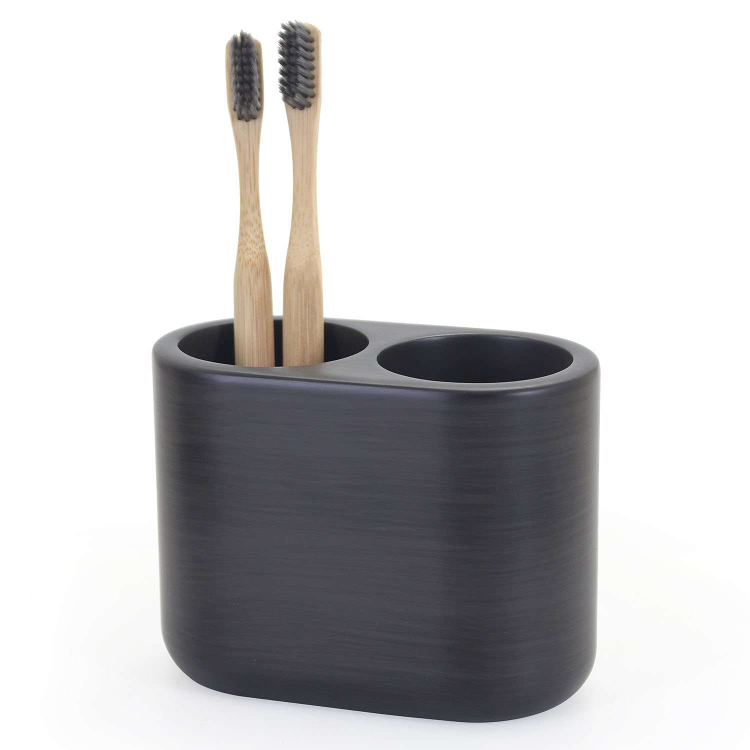 Noir Zen Wood Toothbrush Holder - Black Image