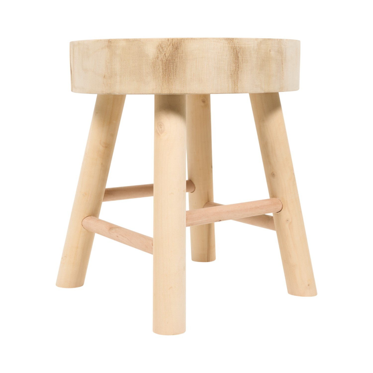 Wood Footstool Natural Image 3