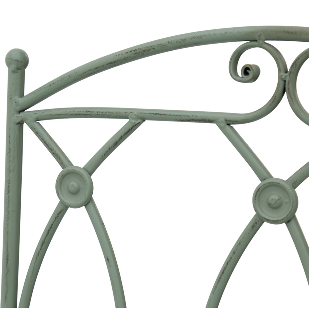 Charles Bentley Wrought Iron 2 Seater Bistro Set Sage Green Image 6
