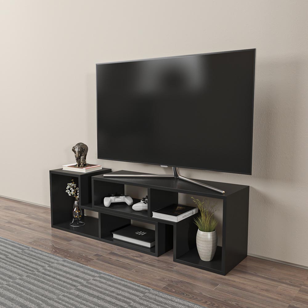 Decorotika Cubicco Black Adjustable TV Unit Image 6