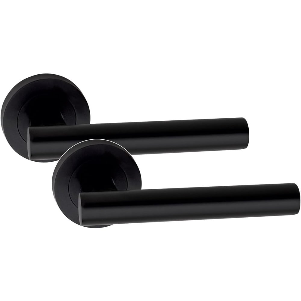 Golden Grace Straight T-Bar Door Handle Pair with Tubular Latch Image 3