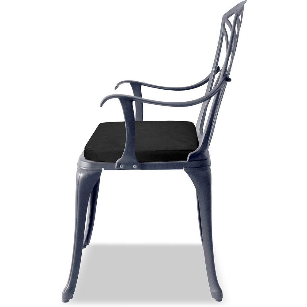 Centurion Oshowa 2 Seater Grey and Black Cast Aluminium Garden Bistro Set with Cushions Image 5