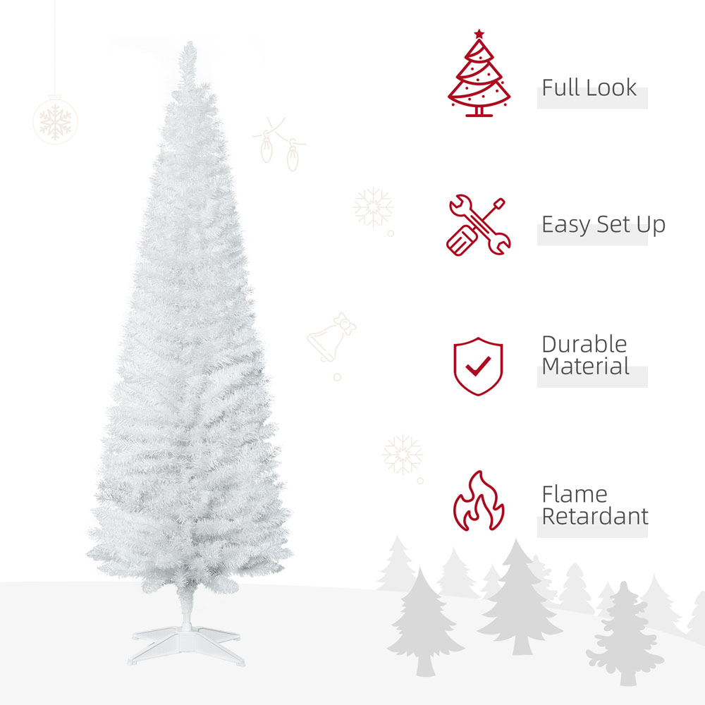 Everglow White Artificial Christmas Pine Tree 5.9ft Image 4