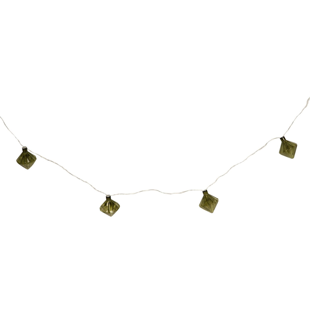 Green 12 LED Green Diamond String Light Image 2