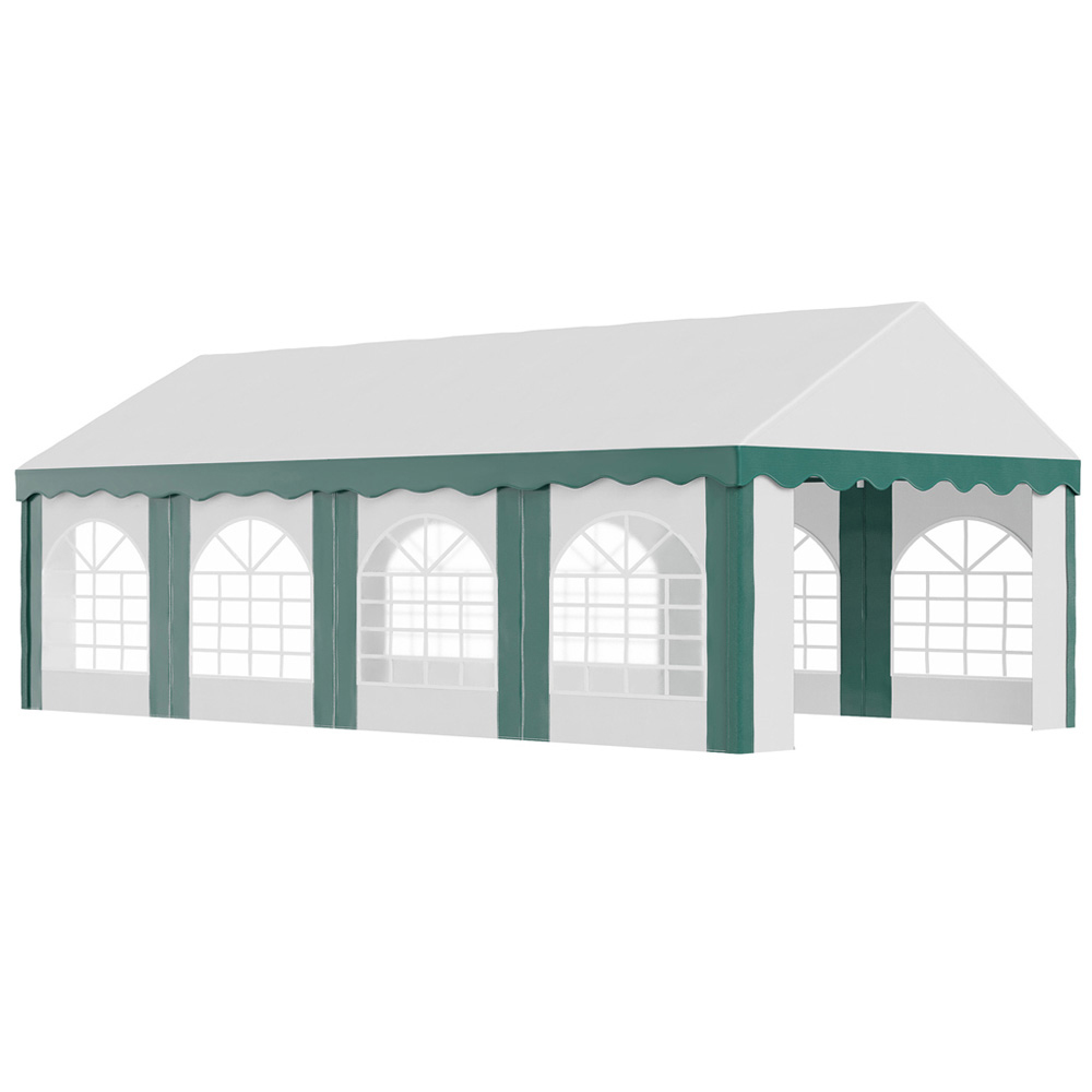 8x4m Gazebo White and Green Image 2