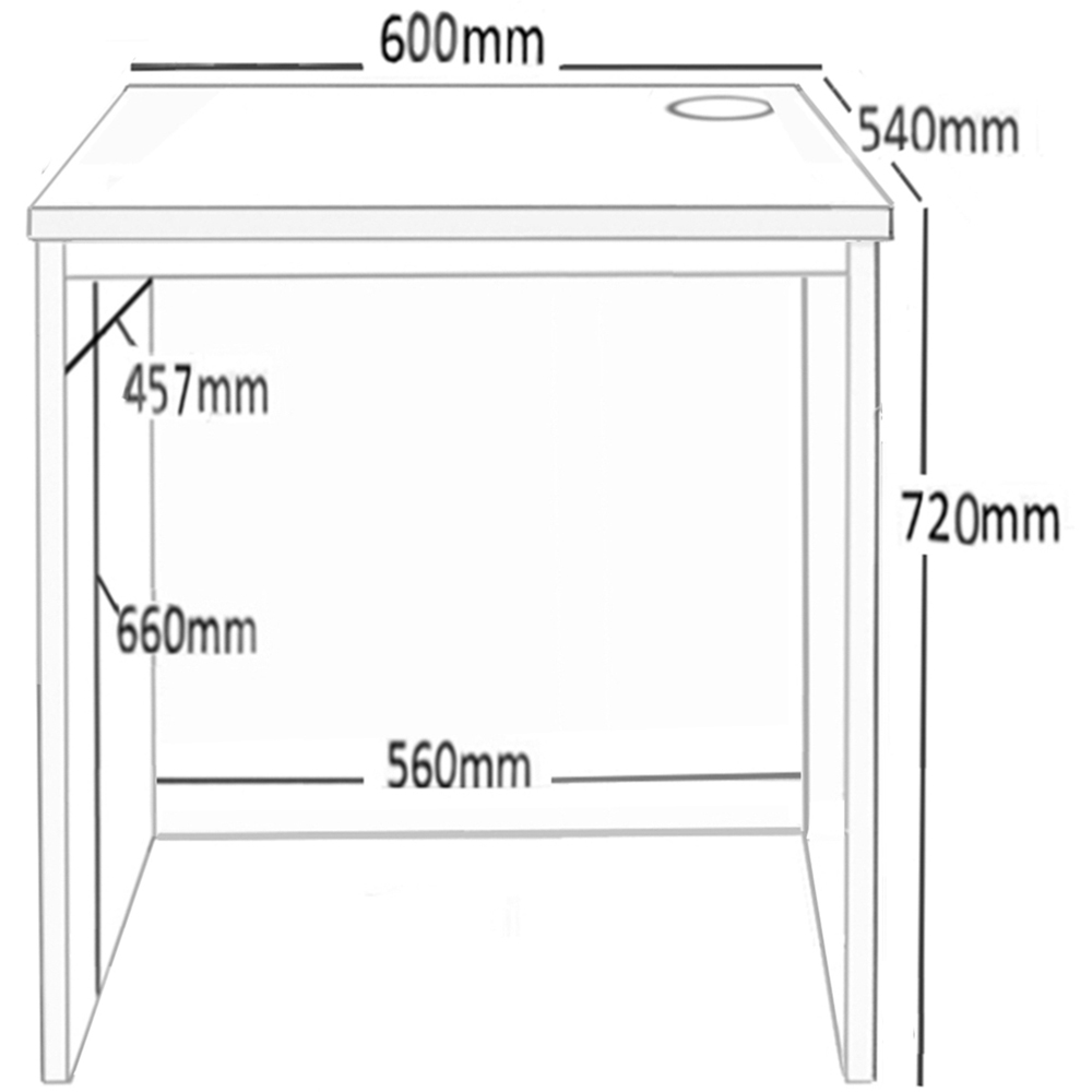 R White Cabinets Small Laptop Desk Black Image 4