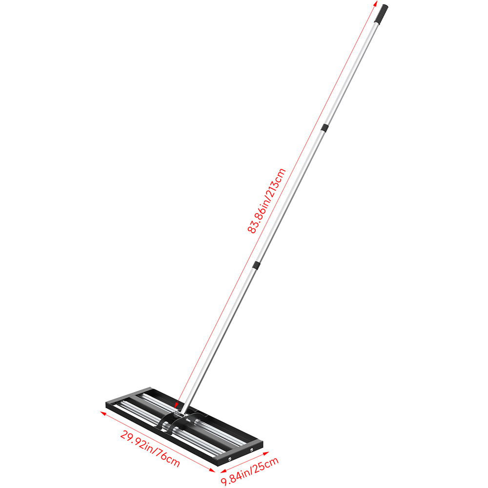 76 x 25cm Garden Lawn Levelling Rake with Aluminium Alloy Rollers Image 6