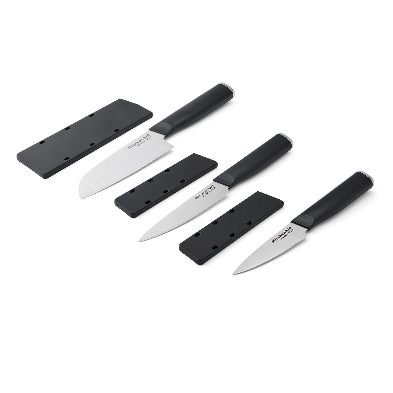 Pack of 3 Kitchen Aid Knife Set - Black Image 3