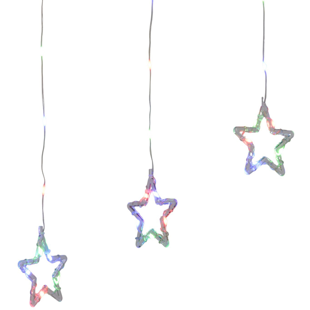 10 Piece Multicolour Star Curtain LightClear Image 5
