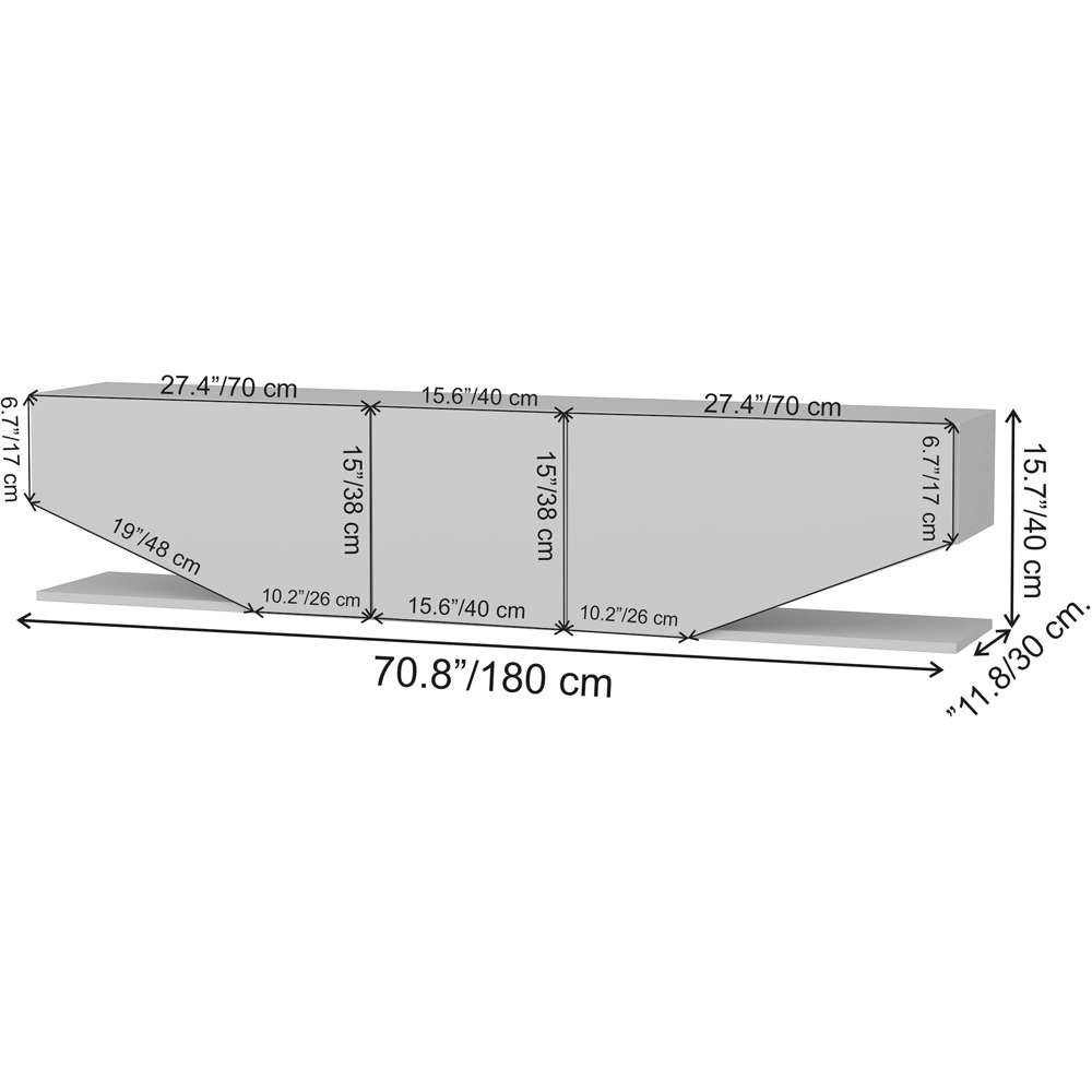 Decorotika Pearl 3 Door 2 Shelf Black and Bendire Modern TV Unit Image 9