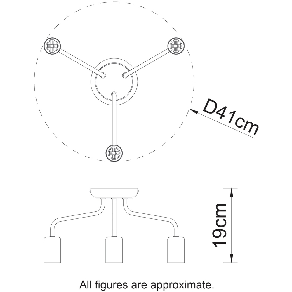 Cosylyte Fraser 3 Light Chrome Metal Flush Ceiling Light Image 7