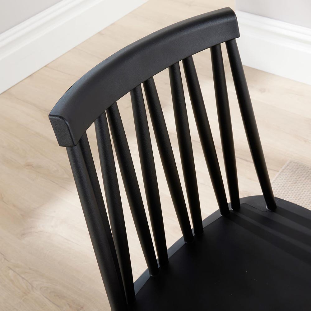 Home Source Trinity Lucy 4 Seater Dining Set Black Image 3