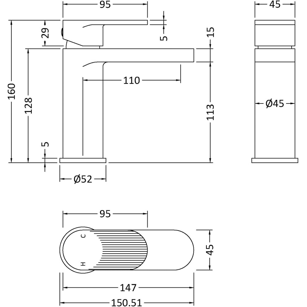 nuie Cyprus Chrome Mono Basin Mixer Image 2