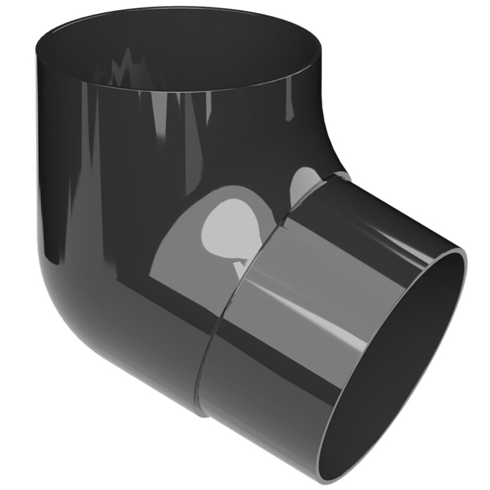 Galeco Round PVC Offset Downpipe Kit Black 100mm Image 5