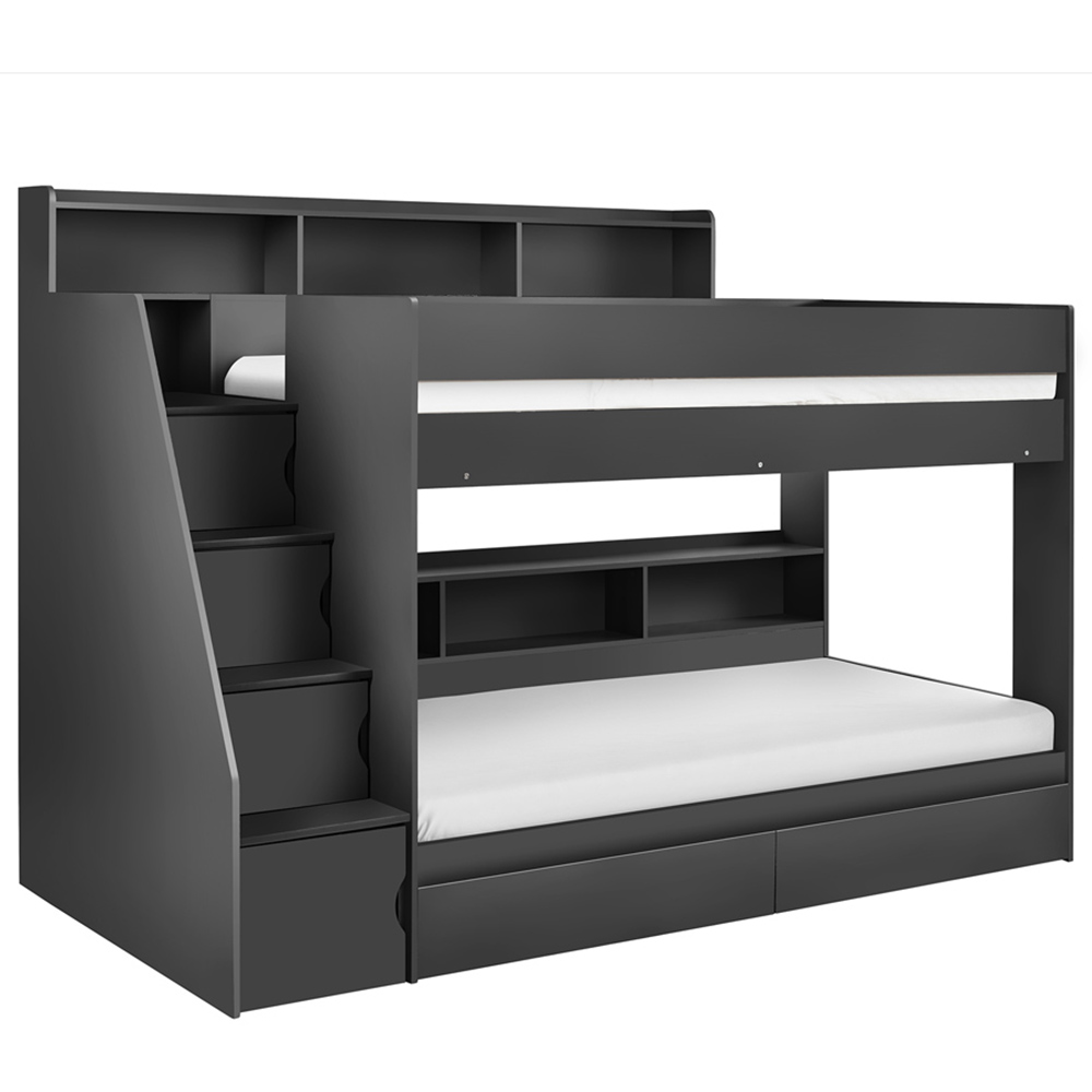 Julian Bowen Camelot Anthracite Bunk Bed with Staircase Image 2