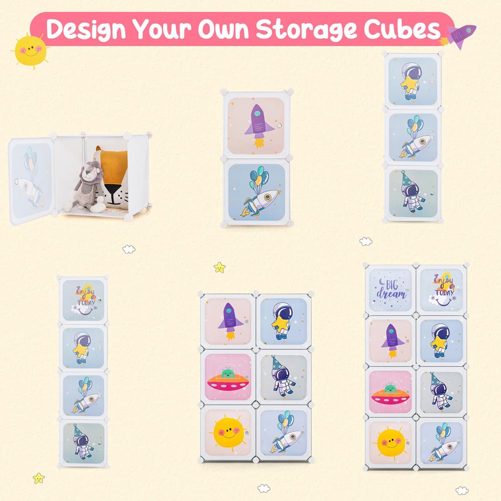 Costway White 8 Cube Baby Closet Organiser Image 4